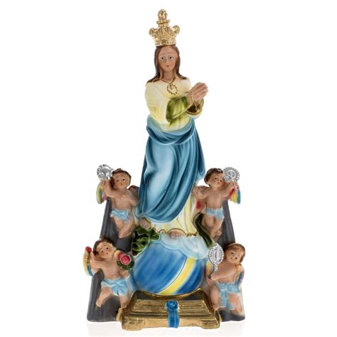 Our Lady Of The Angels Statue In Plaster 30 Cm Online Sales On