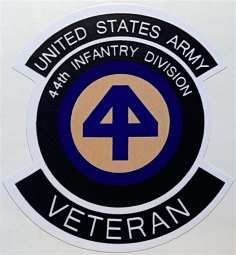 Us Army 44th Infantry Division Veteran Sticker Decal Patch Co