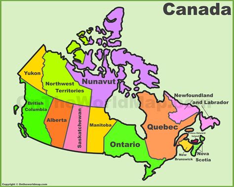 Map Of Canada And Provinces World Map
