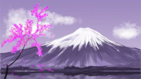 🥇 Japan Mount Fuji Pencil Art Sakura Drawings Wallpaper 95413