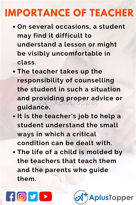 10 Lines On Importance Of Teacher For Students And Children In English