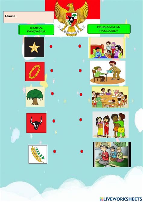 Pengamalan Sila Pancasila Interactive Activity Kids Worksheets