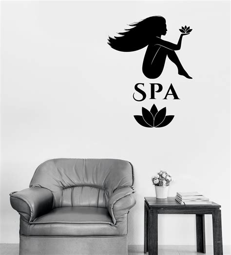 wall vinyl decal stickers spa beauty salon massage woman relax unique — wallstickers4you