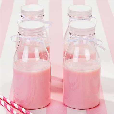 Mini Plastic Milk Bottles With Lids 1125oz 320ml