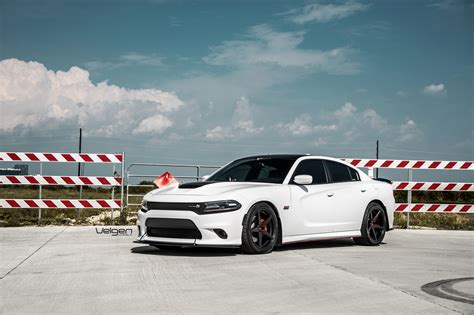 Custom White Dodge Charger Goes Stylish With Red Accents —