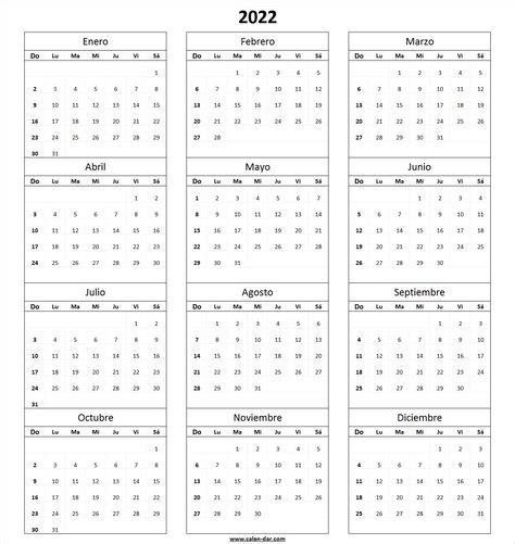Calendario 2022 Para Imprimir Imprimir Sobres Calendario Para