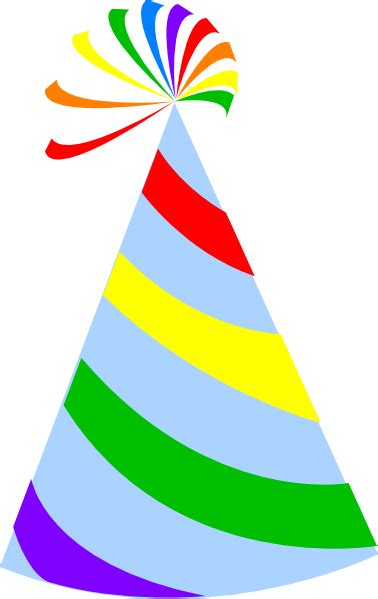 Download Rainbow Party Hat Sky Blue Clip Art at Clker.com - vector ...