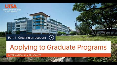 Utsa Graduate Program Direct Entry Liaison Application Guide Part 1