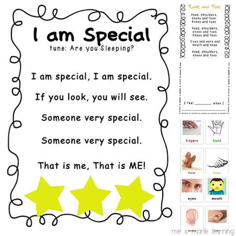 I Am Special Worksheets For Kindergarten Learning How To Read