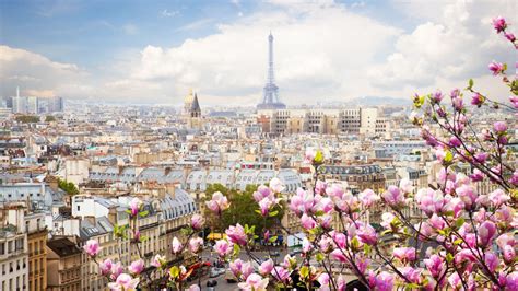 Desktop Wallpaper Eiffel Tower Paris France Flowers