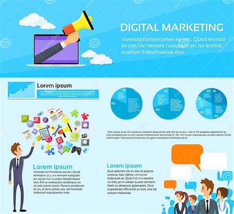 Digital Marketing People Group Social Media Stock Vector Illustration