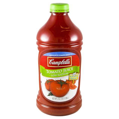 Campbells Low Sodium Tomato Juice 64 Oz Vegetable And Tomato Meijer