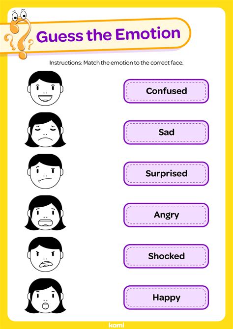 Guess The Emotion For Teachers Perfect For Grades 1st 2nd 3rd 4th