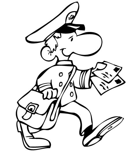 Mail Carrier Coloring Page Coloring Pages