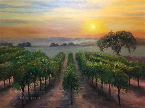 Vineyard Paintings By Karen Winters California And Tuscany Vineyard