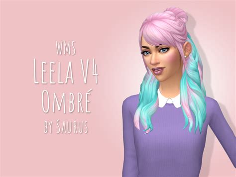 Mod The Sims Wms Leela V4 Hair Ombre Recolour