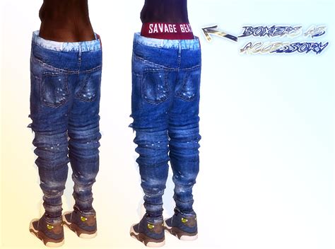 Sims 4 Cc Finds — Blvck Life Simz B L S Ripped Jeans New Adult