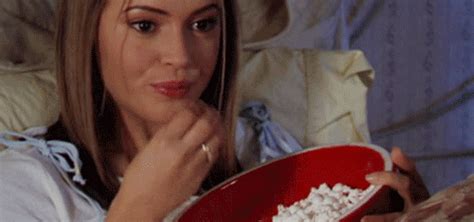Alyssa Milano Popcorn  Find And Share On Giphy