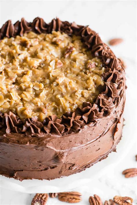 How to make authentic german chocolate cake with coconut pecan frosting and creamy chocolate swiss meringue buttercream. Homemade German Chocolate Cake Recipe | Self Proclaimed Foodie