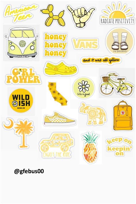 @gfebus yellow theme template :) | Aesthetic stickers, Snapchat stickers