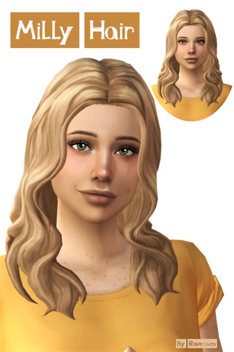 Milly Hair Ravensim On Patreon In 2023 Sims Hair Sims 4