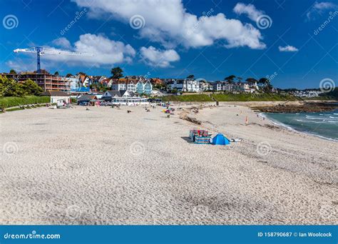 Gyllyngvase Beach Falmouth Cornwall Stock Image Image Of England