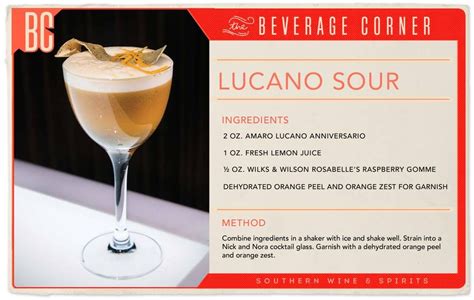 Cocktail Of The Week Lucano Sour Fresh Lemon Juice Sour Orange Zest