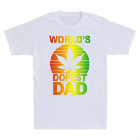 Weed Worlds Dopest Dad Funny Fathers Day T Mens Cotton Short