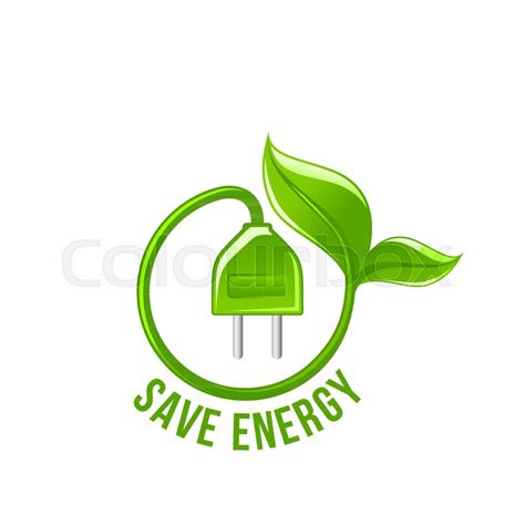 Save Energy Symbol Of Electricity Plug Stock Vector Colourbox