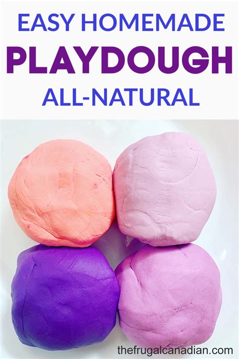 Easy All Natural Homemade Playdough No Cook Frugal Canadians