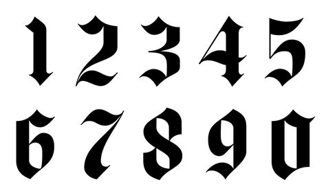 Gothic Font Numbers Number Tattoos Number Tattoo Fonts Tattoo