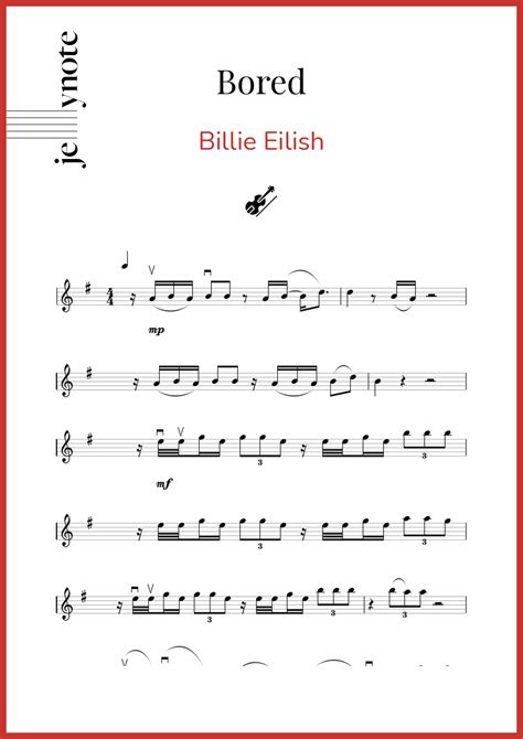 Billie Eilish Bored Violin Sheet Music Jellynote
