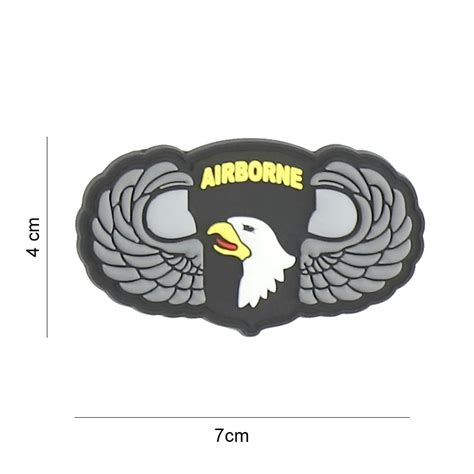 Embleem 3d Pvc 101st Airborne Zilveren Wings 8078 Ultrasstuff Webshop