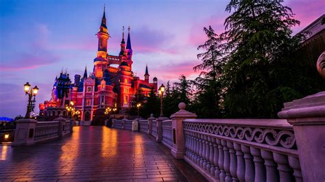 Disney Parks After Dark Enchanted Storybook Castle At Shanghai