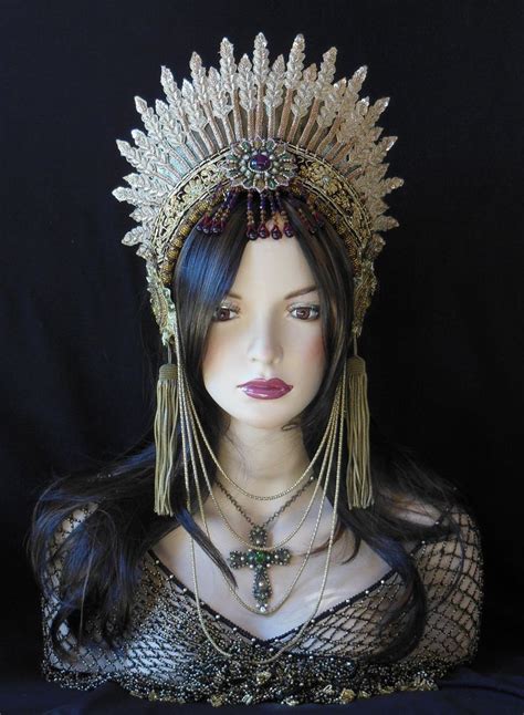 Fantasy Crown Gold Golden Goddess Headpiece Headdress Medieval Queen