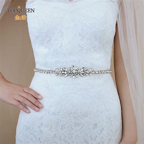 699us Topqueen S166 Womens Rhinestone Belt Silver Diamond Bridal