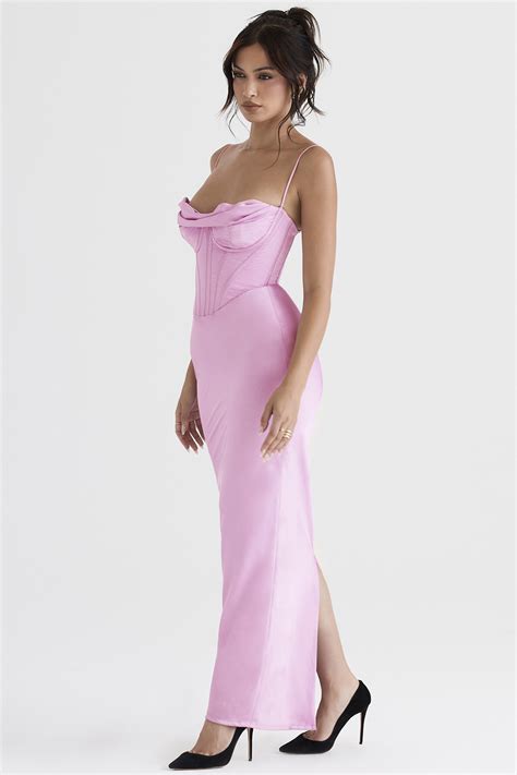 Clothing Maxi Dresses Charmaine Pink Corset Maxi Dress