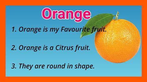 Lines On Orange In English My Favourite Fruit Ashwin S World Youtube