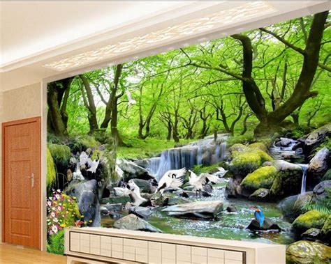 Beibehang 3d Photo Wallpaper Natural Landscape Tree Egrets Murals