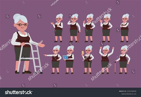 Old People Different Poses Vector Có Sẵn Miễn Phí Bản Quyền