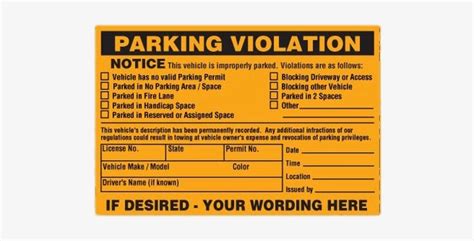 Parking Violation Notice Parking Violation Warning Labels 500x500