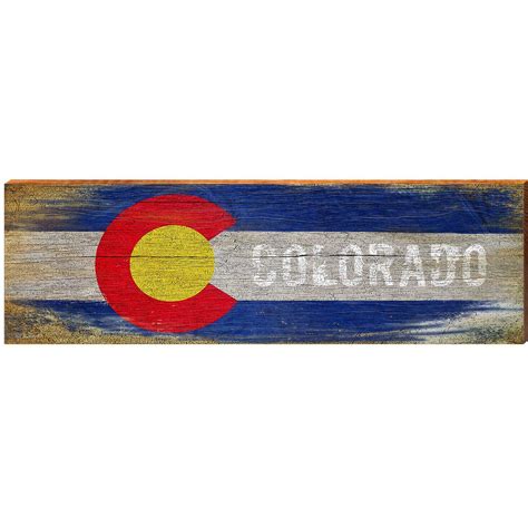 Colorado Flag Wall Art Print On Real Wood Mill Wood Art
