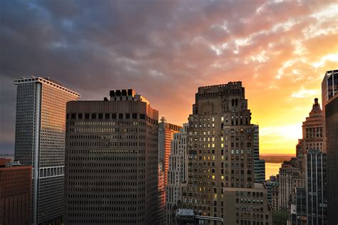 Sunset Over Lower Manhattan New York City I Was Outside O Flickr