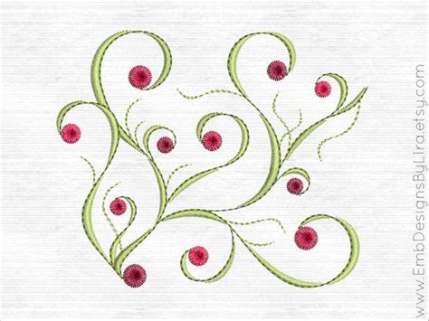 3 Sizes Swirl Machine Embroidery Designs S 001 Etsy Floral Machine
