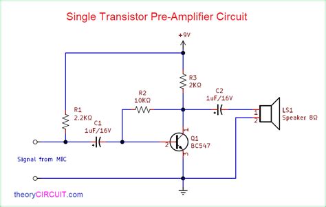 Simple Single Transistor Audio Amplifier Circuit