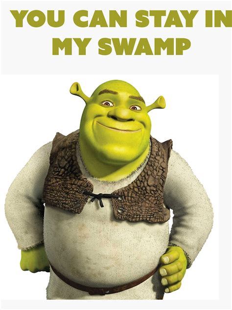 You Can Stay In My Swamp Shrek Valentines Card Sticker By