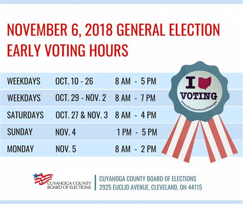 Early Voting Hours For The November 6 General Election