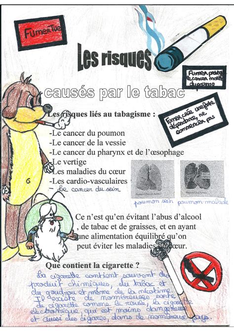 Les Dangers Du Tabac Travaux Délèves Kidiscience