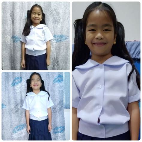 School Uniform For Girls Blouse Marine Collar Baby Collar Lazada Ph