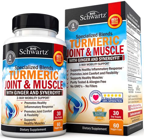 Turmeric Capsules With Ginger And Synergyfit Spice Blend Supplement For Joint Comfort And Muscle